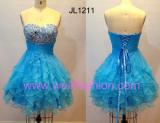 Short Pleated Beading Net Prom Dresses JL1211