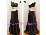 Long Beading Pleated Satin Evening Dresses JL1316