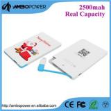Most Popular Original Full Capacity Li-Polymer  2500mah Credit Card Power Bank